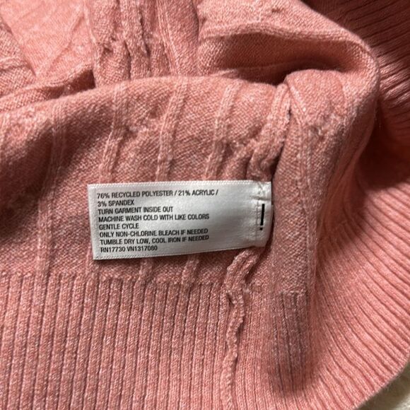 a new day XS-XL Pink Cable Knit Button Front Oversized Tunic Length Cardigan - Picture 13 of 14